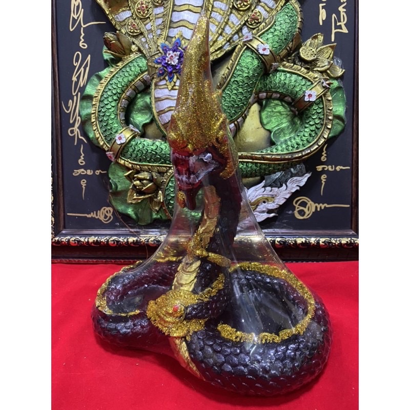 พญานาค ตระกูลพญานาค กว้าง 10 นิ้ว สูง11นิ้ว เครื่องรางเเห่งโชคลาภ ขดตัวเลข 8 อิฟินิตี้