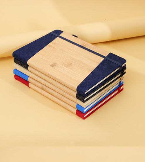 สมุดลายไม้ไผ่,สมุดโน้ต,รับทำสมุดโน้ต,สกรีนโลโก้