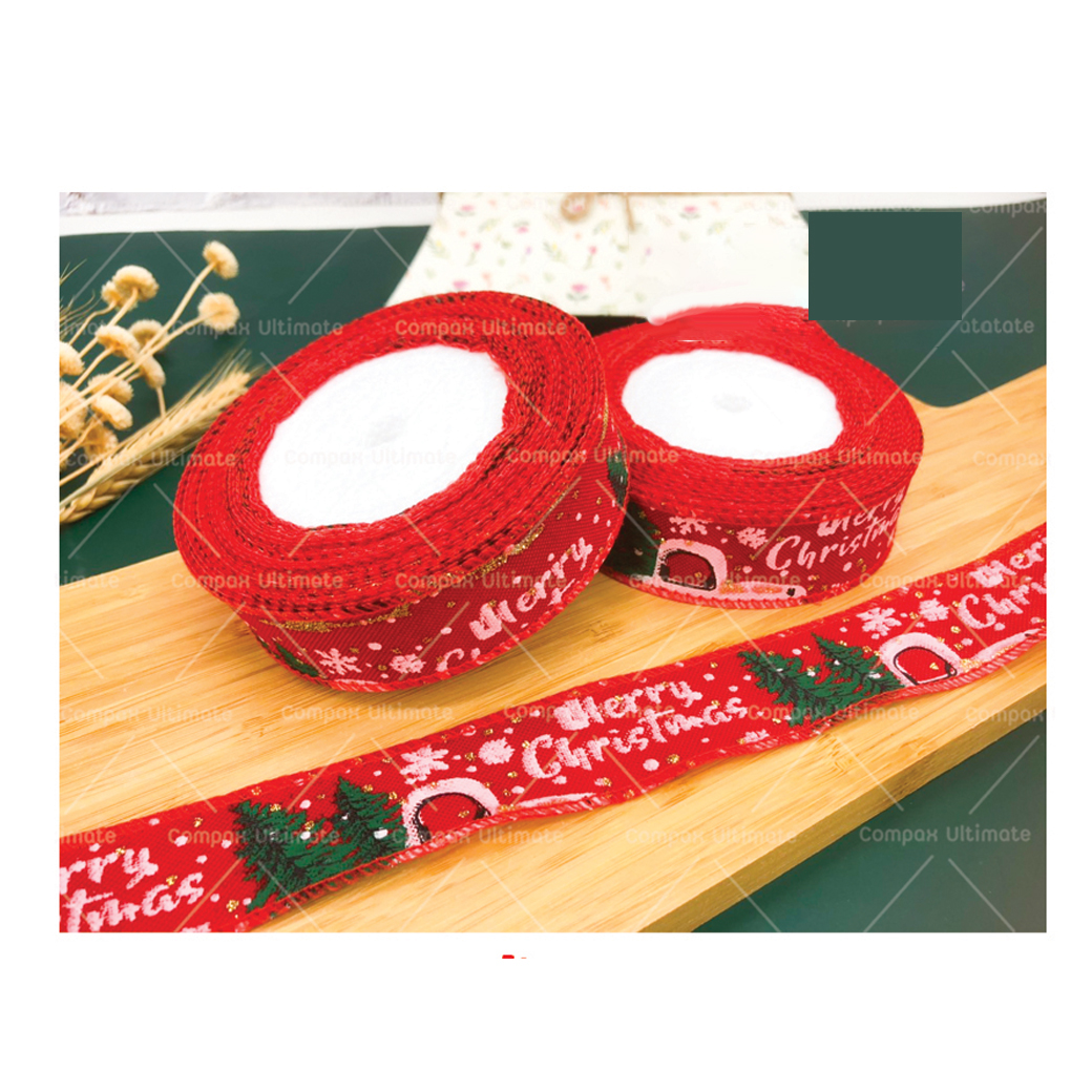 ริบบิ้น Christmas กว้าง 2 ซม. ยาว 20 หลา (09-9122)