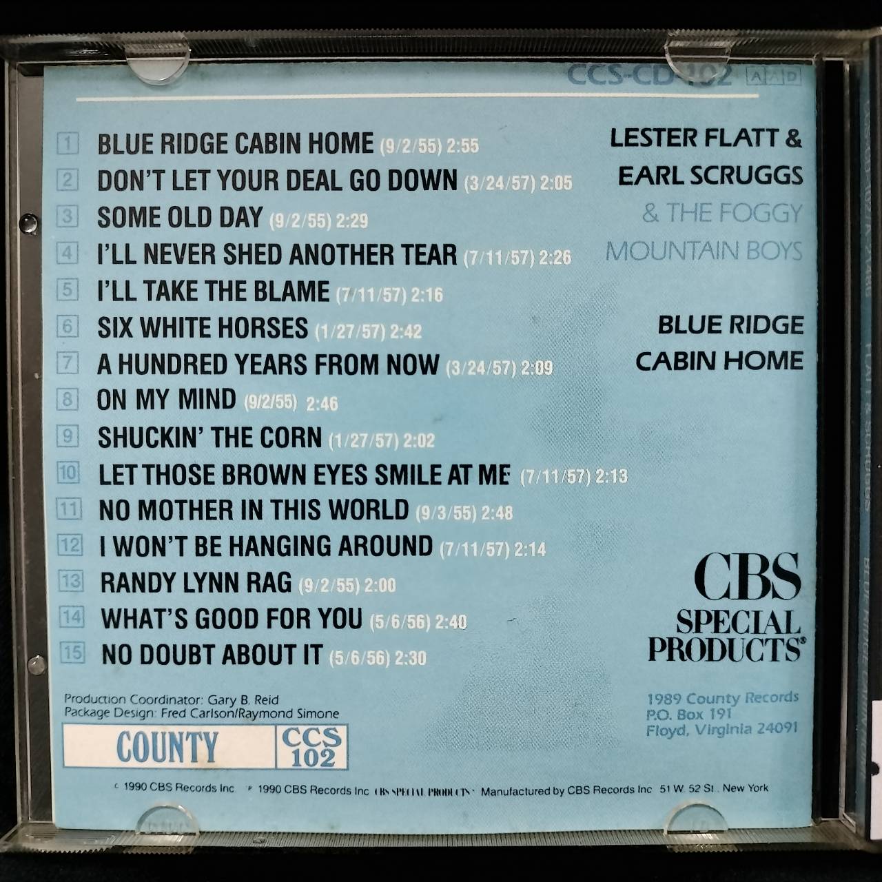 Lester Flatt & Earl Scruggs & The Foggy Mountain Boys – Blue Ridge Cabin Home / USA / ปกในมีจุดเหลือง / แผ่นสวย