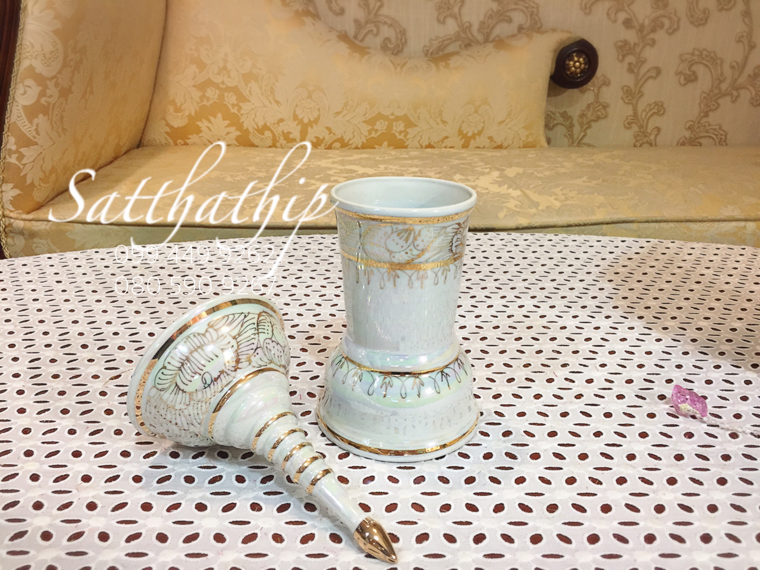 โกศอัฐิเซรามิก เคลือบมุก