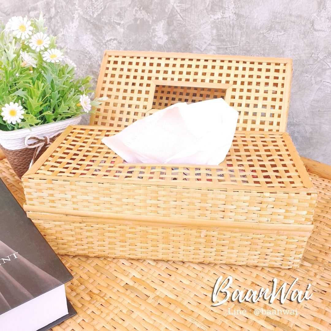 กล่องทิชชูไม้ไผ่ กล่องทิชชู กล่องทิชชูไม้ไผ่สาน