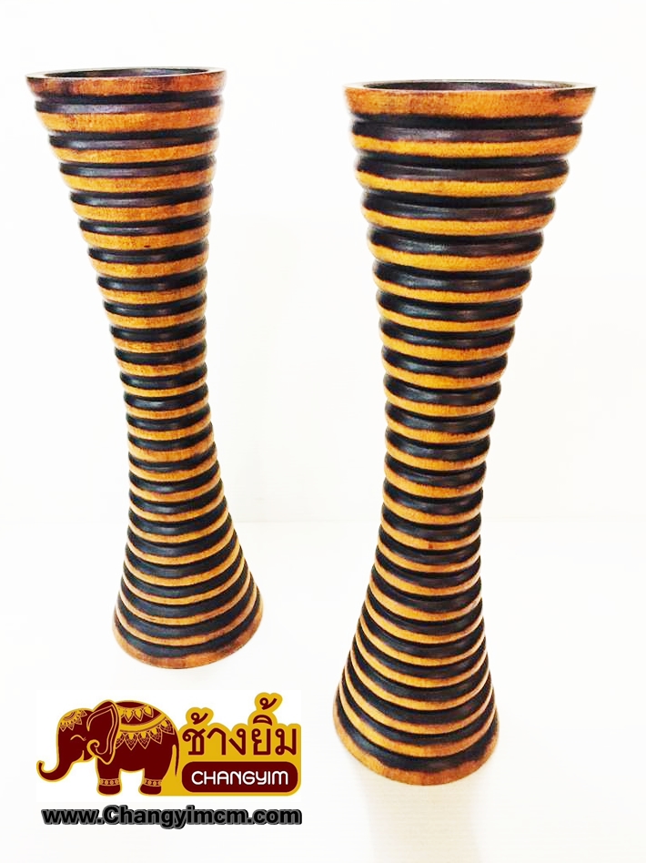 แจกันขูดข้างใหญ่ สูง 14 นิ้ว ( ทรงเว้า )