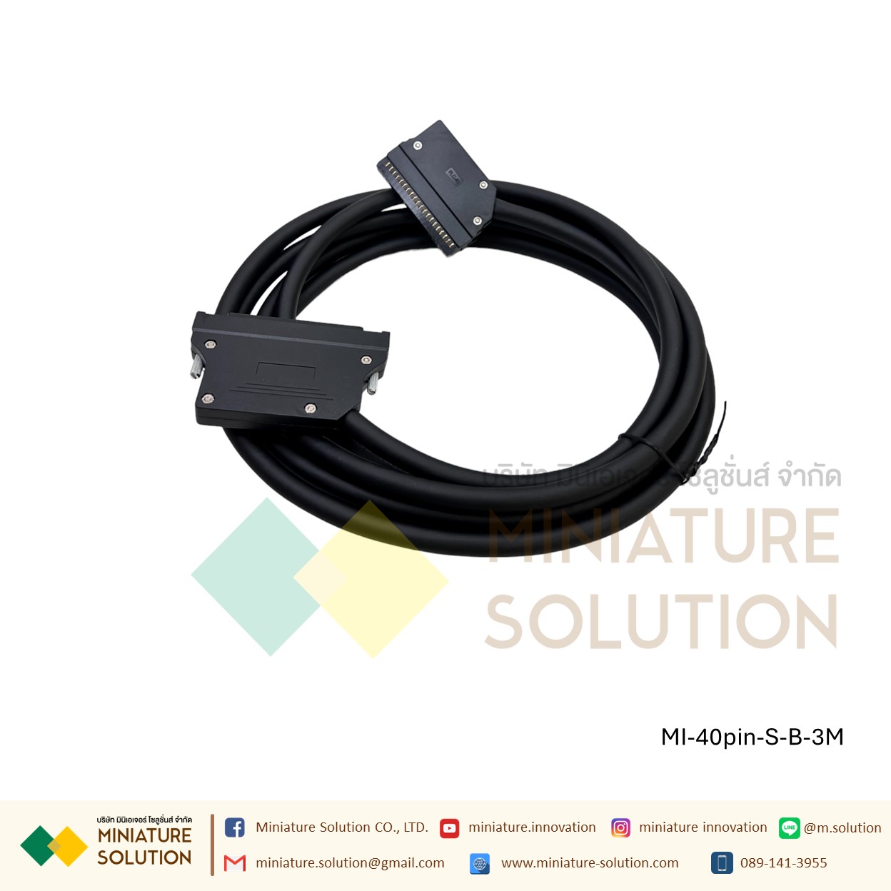 Mitsubishi Q/L/R 40-pin I/O signal PLC terminal block module สาย CONNECTOR ของ PLC การ์ด 32 I/O ได้หลายยี่ห้อ MITSUBISHI, OMRON, PANSONIC, DELTA, KEYENCE 40 PIN (สาย Screw to buckle/Buckle to buckle 3 meters) TZQBX