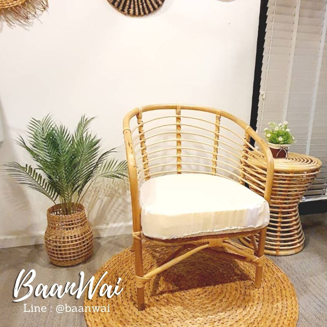 เก้าอี้หวาย เก้าอี้พร้อมเบาะรองนั่ง เก้าอี้นั่งเล่น เก้าอี้