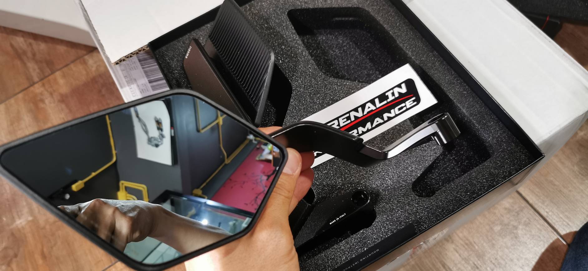 กระจกข้าง Rizoma stealth MAX สำหรับ Monster 937 มองชัด กระจกบานใหญ่ ตัดแสง พับได้
