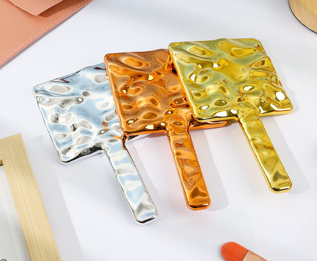 กระจกแต่งหน้า,กระจกด้ามจับ,กระจกด้ามจับสี่เหลี่ยม,ขนาด9cm*16cm