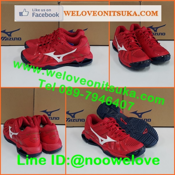 Mizuno Wave Tornado X2 สีแดงคาดขาว สุดยอดรองเท้า Indoor นุ่มใส่สบายเท้า รองรับแรงกระแทกอย่างดี หรูหรา น่าใช้ V1GA181207