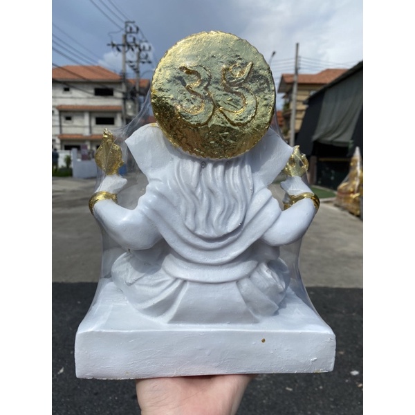 พระพิฆเนศ กว้าง9นิ้ว สูง12นิ้ว องค์ขาวปิดทอง