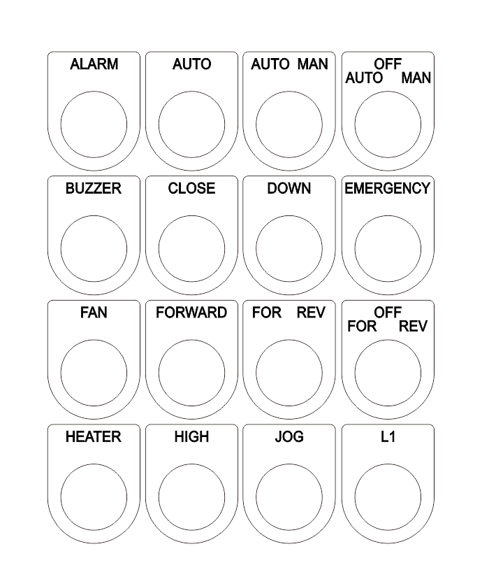 (ราคาต่อชิ้น) เนมเพลทสวิตช์สำหรับติดตู้สวิสซ์บอร์ด ตู้ไฟ ตู้ควบคุมต่างๆ ขนาด 25 mm. สีขาว