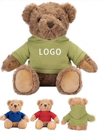 รับผลิต,ตุ๊กตาหมีปักโลโก้,ตุ๊กตาหมีเสื้อฮู้ด,ตุ๊กตาหมีของขวัญ,โรงงานผลิตตุ๊กตาหมี,ของขวัญ,ของแจก,25cm