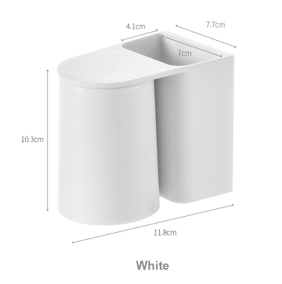 แก้วแปรงฟัน ที่เก็บยาสีฟัน ที่เก็บแก้วแปรงฟัน เซทแก้วแปรงฟัน พร้อมที่เก็บแปรงสีฟันติดผนัง ไม่เจาะ