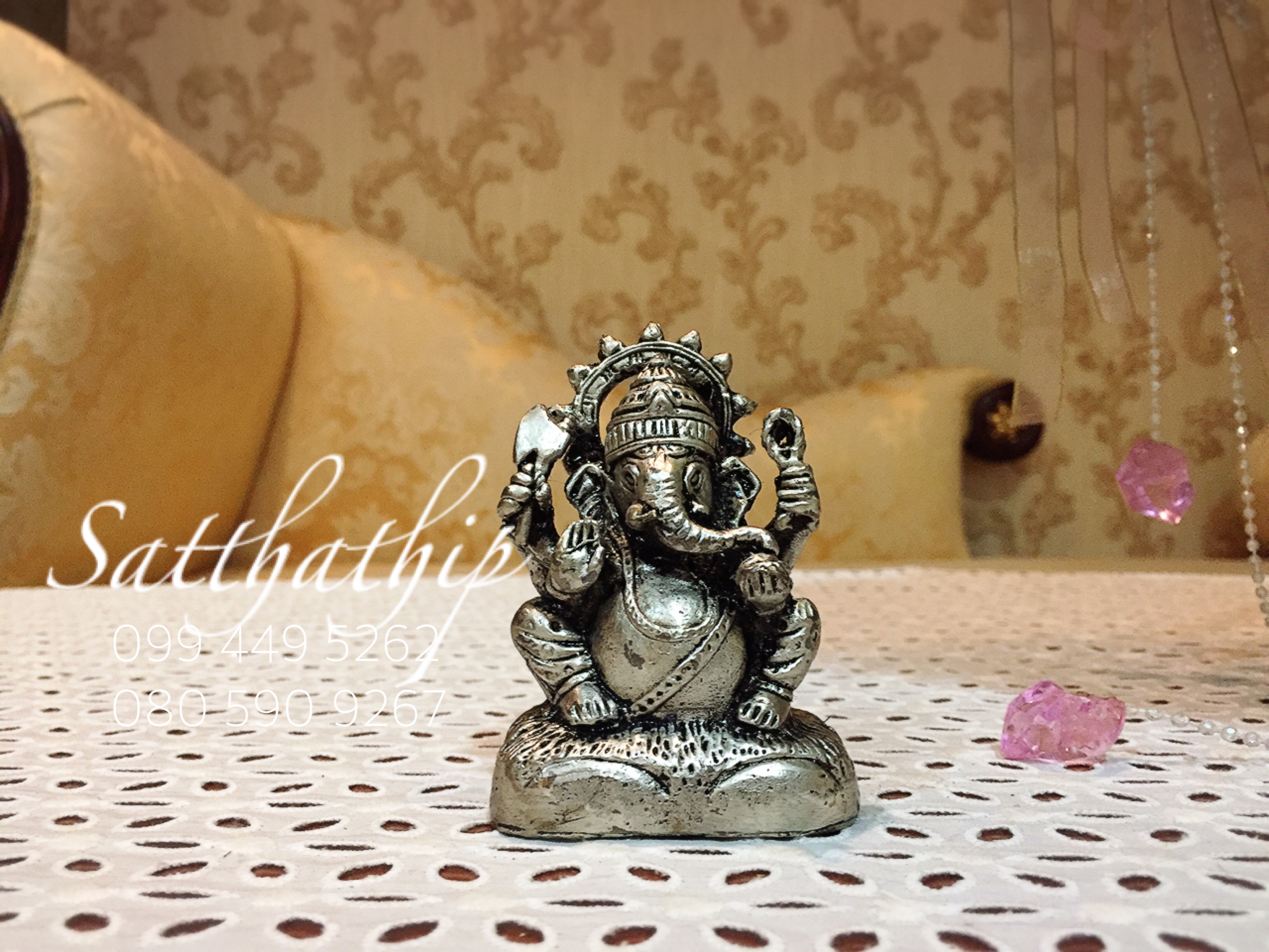 พระพิฆเณศปางสัมปทายะคเณศ (ทองเหลืองชุบเงิน) - Ganesha: Lord of Success