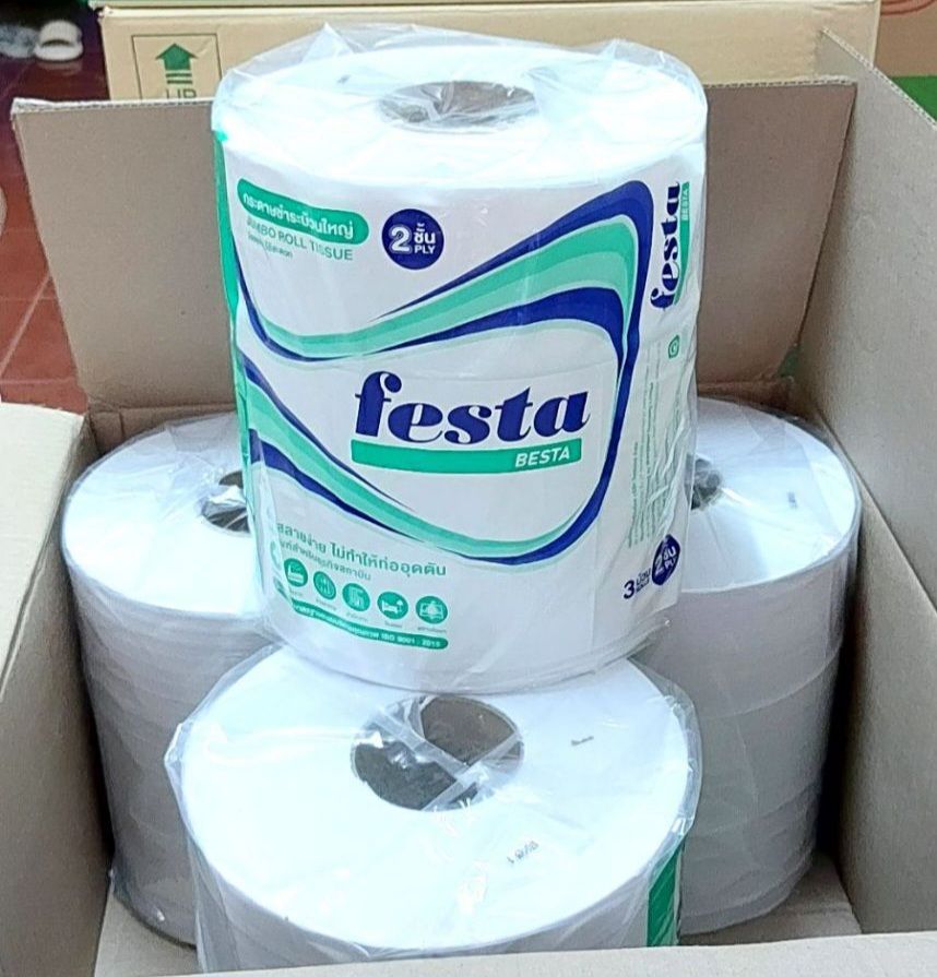 FESTA กระดาษชำระจัมโบ้โรล 2 ชั้น รุ่น เบสต้า ขนาด 275 ม.(12ม้วน)