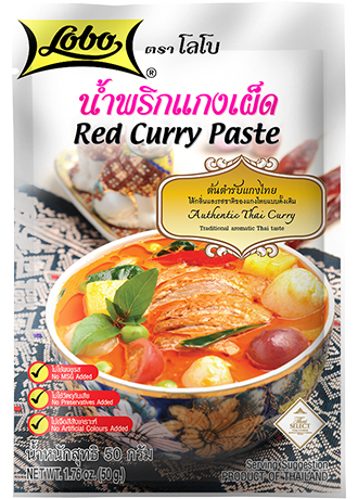 น้ำพริกแกงเเผ็ด ตราโลโบ ขนาด 50 g. Lobo Red Curry Paste 50 g.(05-1236)