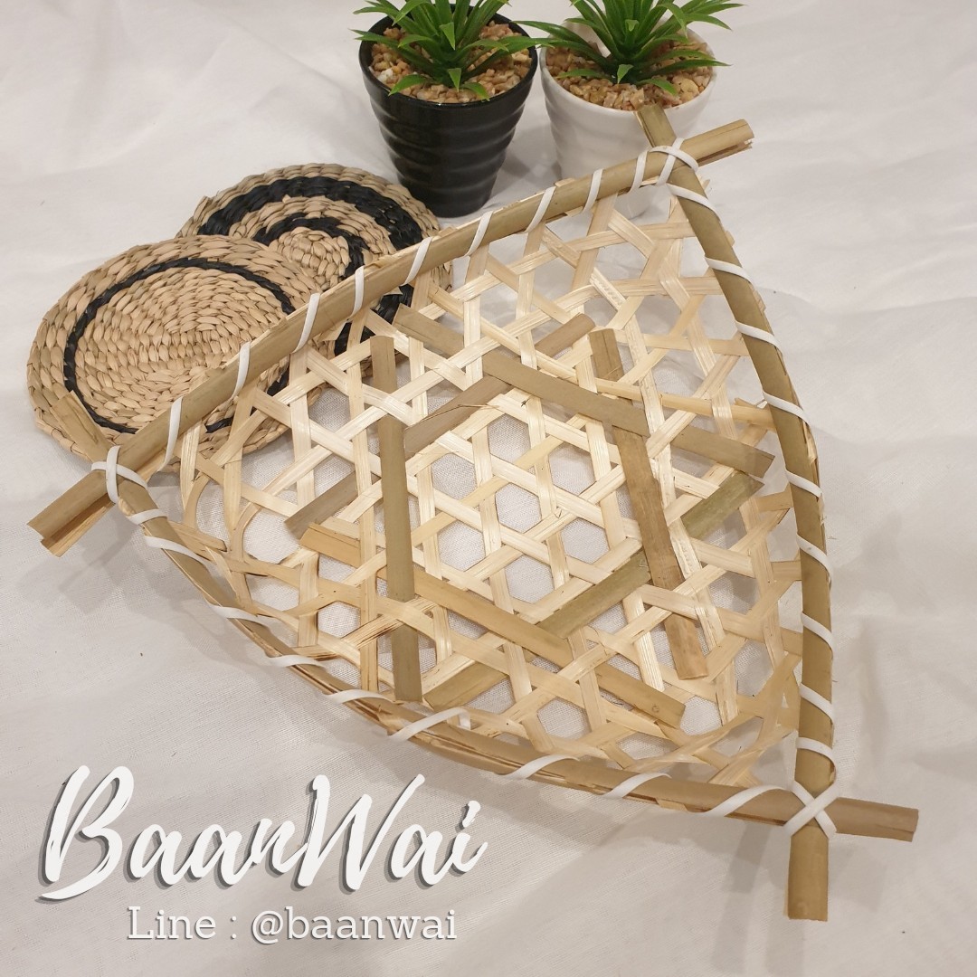 ตะกร้าชะลอมไม้ไผ่ ทรงรี