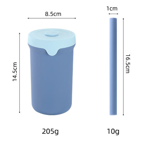 แก้วน้ำซิลิโคนพร้อมหลอด,500ml