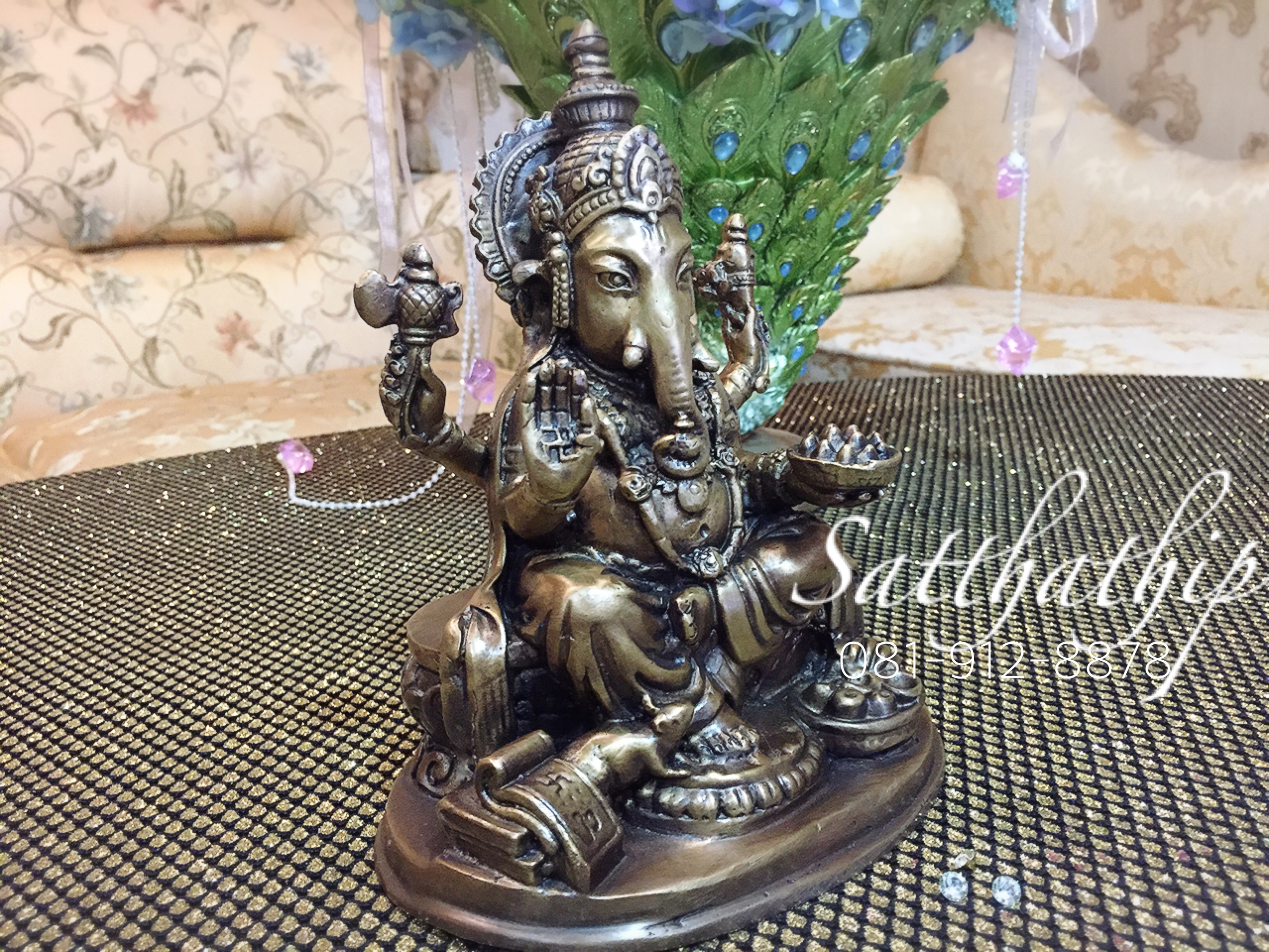 พระพิฆเณศ ปางสัมปทายะคเณศ (ทองเหลืองรมดำ) - Ganesha: Lord of Success