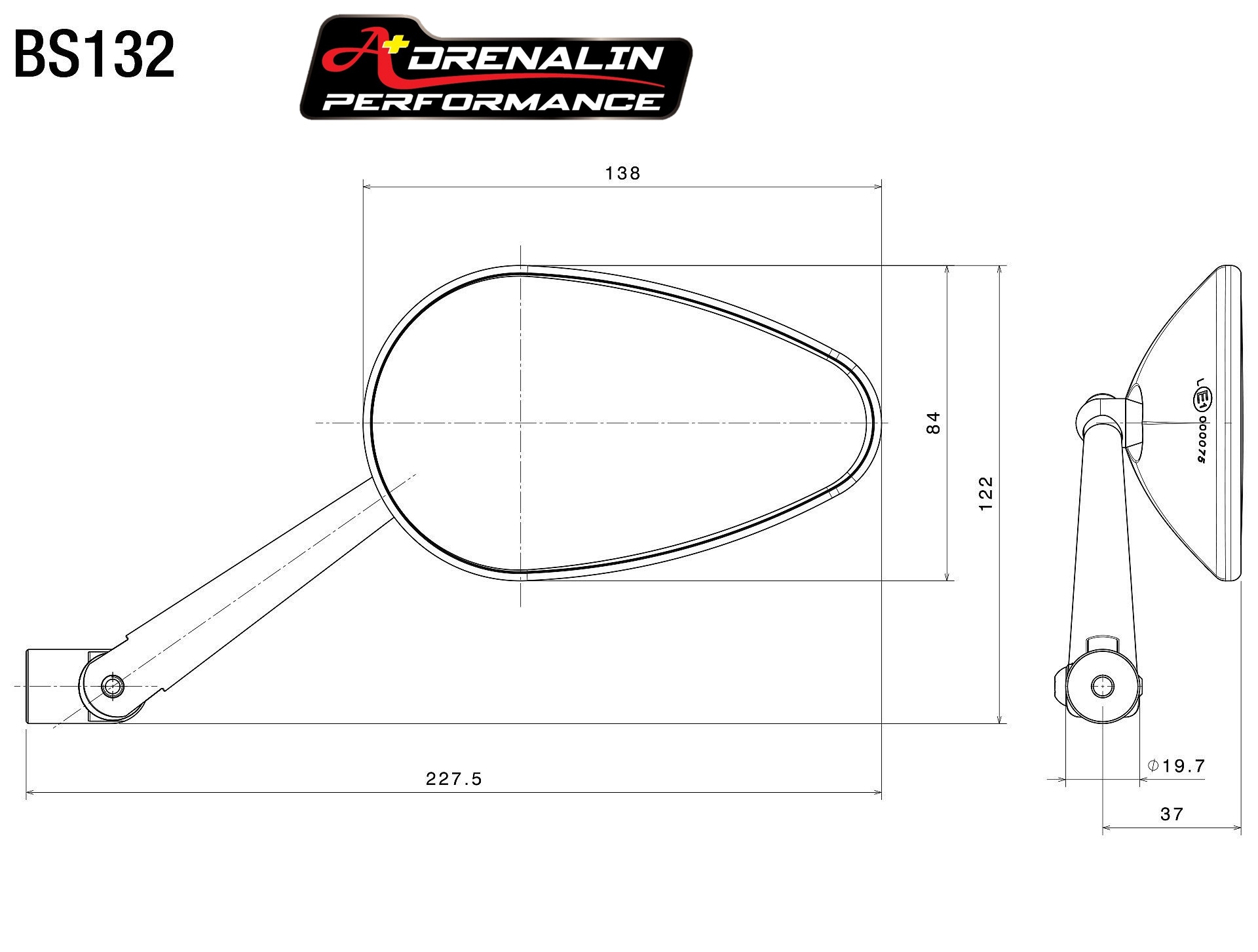 กระจกมองข้าง รุ่น Radial RS จาก Rizoma ราคาข้างละ