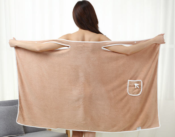 ผ้าขนหนู,ผ้าขนหนูแบบสวม,ผ้าคลุมอาบน้ำ,ผ้าขนหนูคลุมอาบน้ำ,เสื้อคลุมอาบน้ำแบบสวม,ขนาด80*135cm