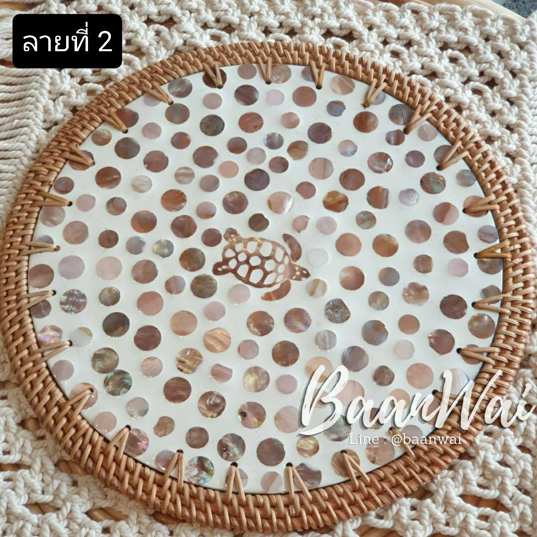 แผ่นรองจานเปลือกหอยมุก