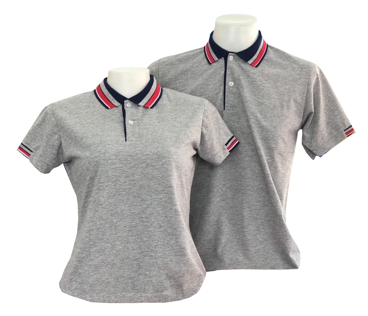 เสื้อโปโลสีเทาอ่อน ไซส์ S, M, L, XL, 2XL,3XL ราคาส่ง 3 ตัวขึ้นไป