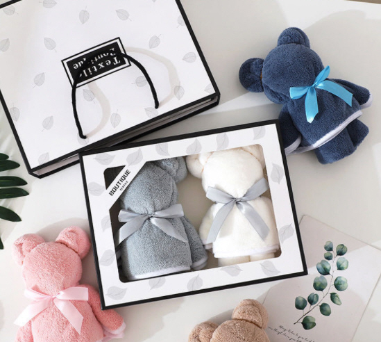 ผ้าขนหนู,ผ้าขนหนูรูปหมี,หมีผ้าขนหนู（2ชิ้น）