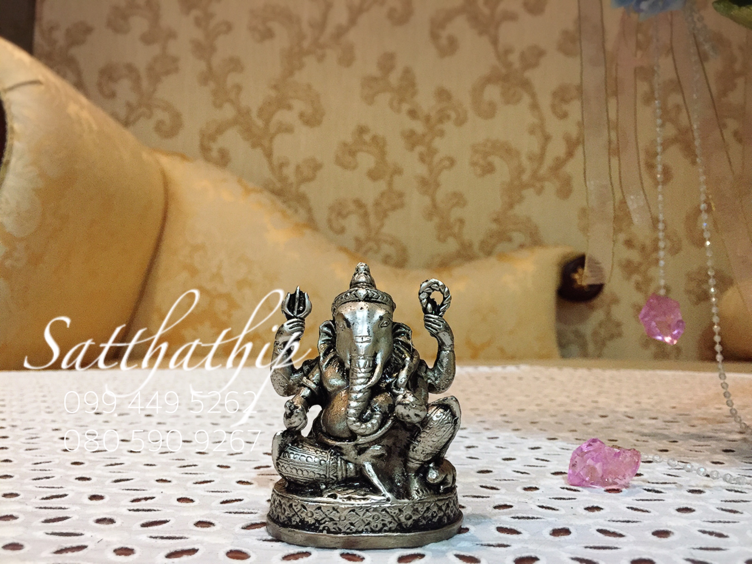 พระพิฆเนศปาง พระรีนาโมจัน คณปติ (ทองเหลือง ชุบเงิน) - Ganesha: Lord of Success