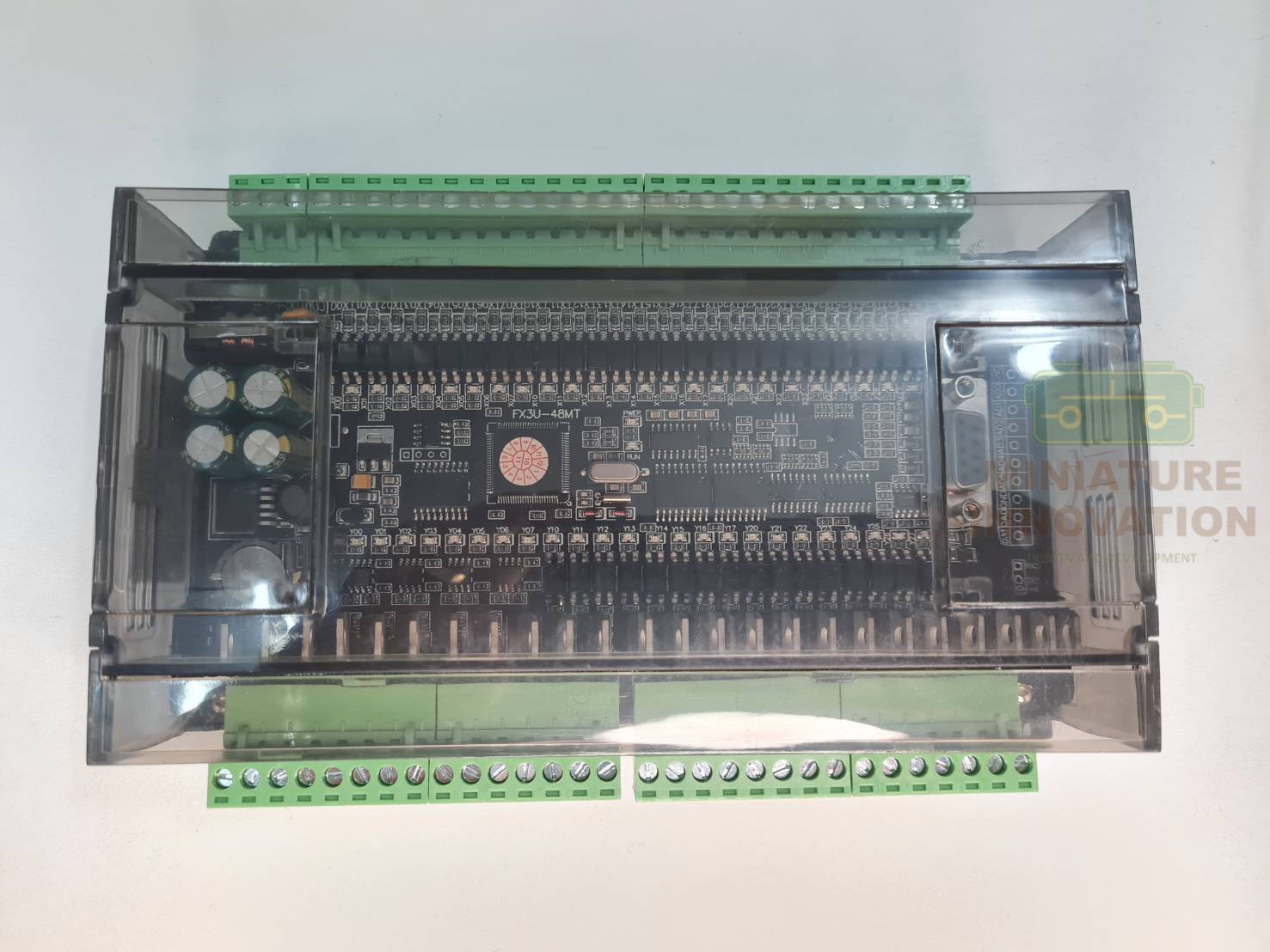 PLC LX3U บอร์ดควบคุมอุตสาหกรรม FX3U-48MT ชนิดอะนาล็อค 6AD+2DA 24 โวลต์ เอาต์พุตทรานซิสเตอร์ RS485