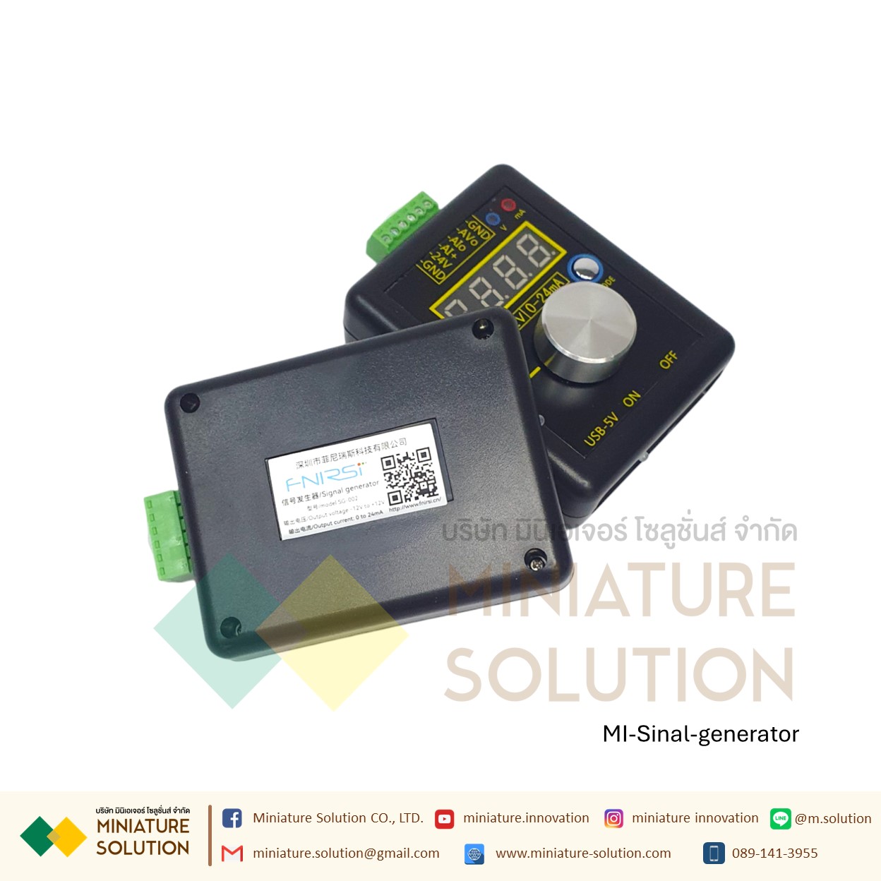 Signal generator จำลองสัญญาณเซนเซอร์ สำหรับ Analog PLC ได้ทั้ง 0-10v และ 4-20mA ใช้ง่าย มีแบตในตัว