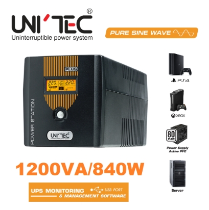 UNITEC PLUS-1200 1200VA/840WATT PURESINE WAVE UPS [2Y]