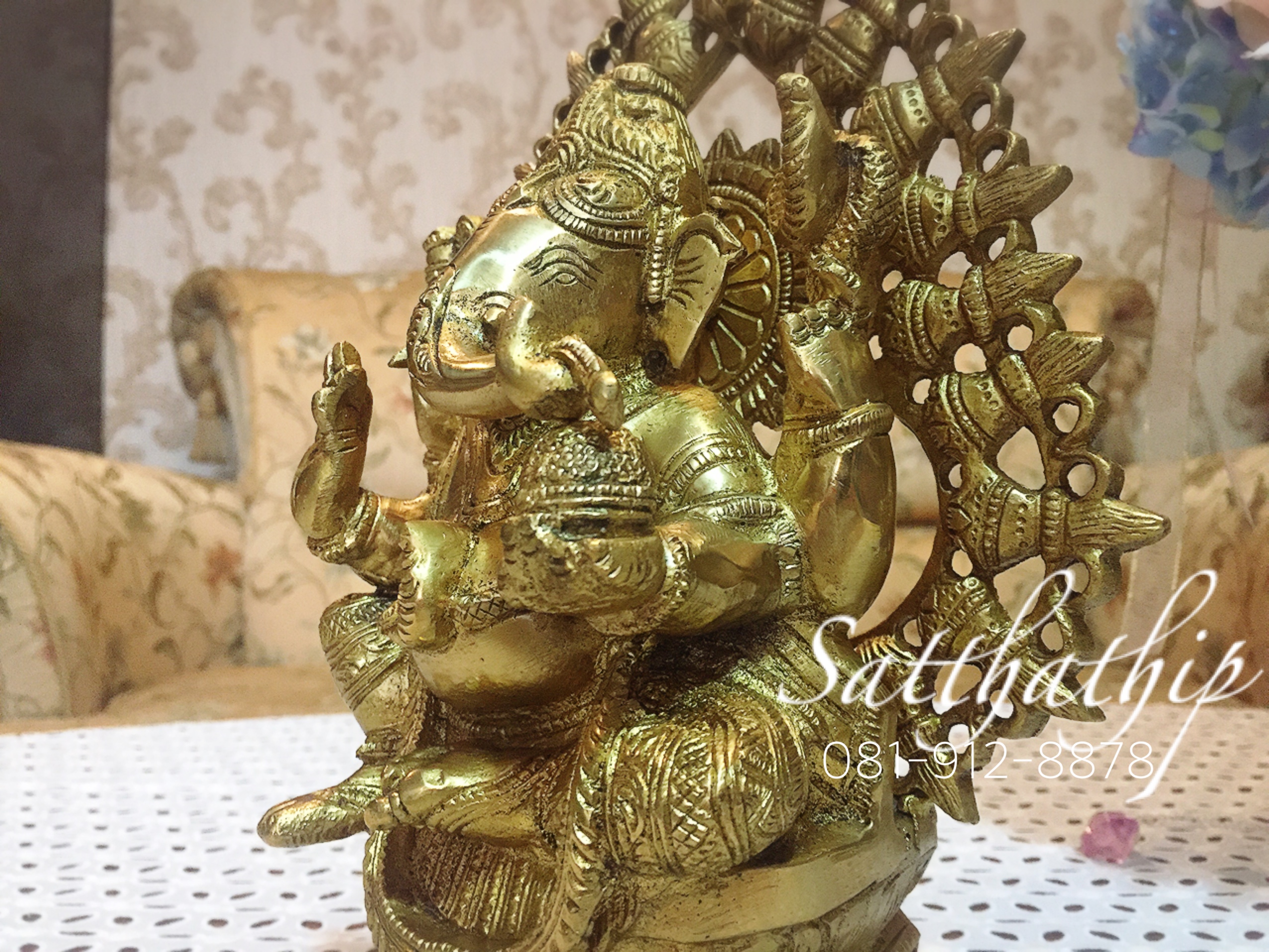 พระพิฆเนศปางพระรีนาโมจัน คณปติ (ทองเหลือง) ผลิตและนำเข้าจากอินเดีย - Ganesha: Lord of Success