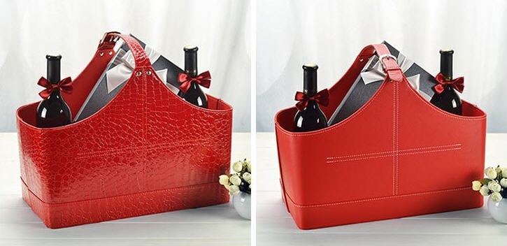 ตะกร้าหนังพรีเมี่ยม,ตะกร้าหนัง PVC,ตะกร้าหนัง,กระเช้าหนัง