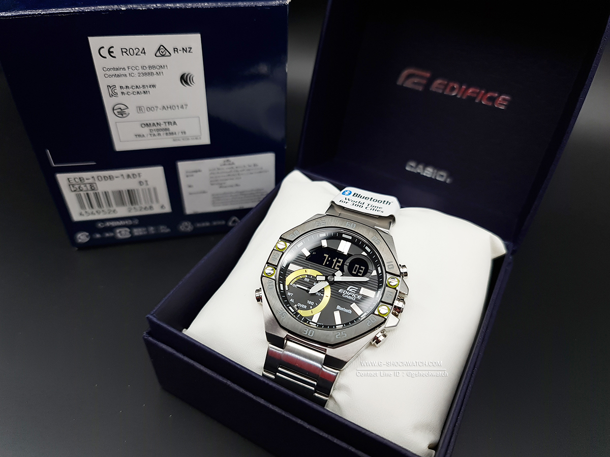 CASIO EDIFICE นาฬิกาข้อมือ นาฬิกากันน้ำ นาฬิกาของแท้ ประกันศูนย์ CMG 1 ปี รุ่น ECB-10DB-1A