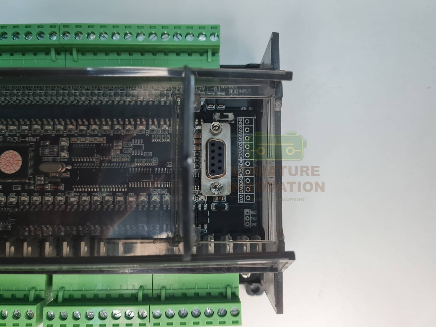 PLC LX3U บอร์ดควบคุมอุตสาหกรรม FX3U-48MT ชนิดอะนาล็อค 6AD+2DA 24 โวลต์ เอาต์พุตทรานซิสเตอร์ RS485