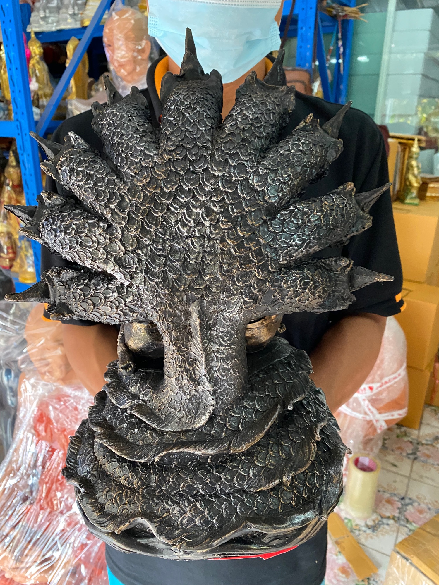 ปู่ศรีสุทโธเเม่ย่าศรีประทุมมา กว้าง11นิ้ว สูง16นิ้ว สีเงินโบราณเก่า สีขลัง