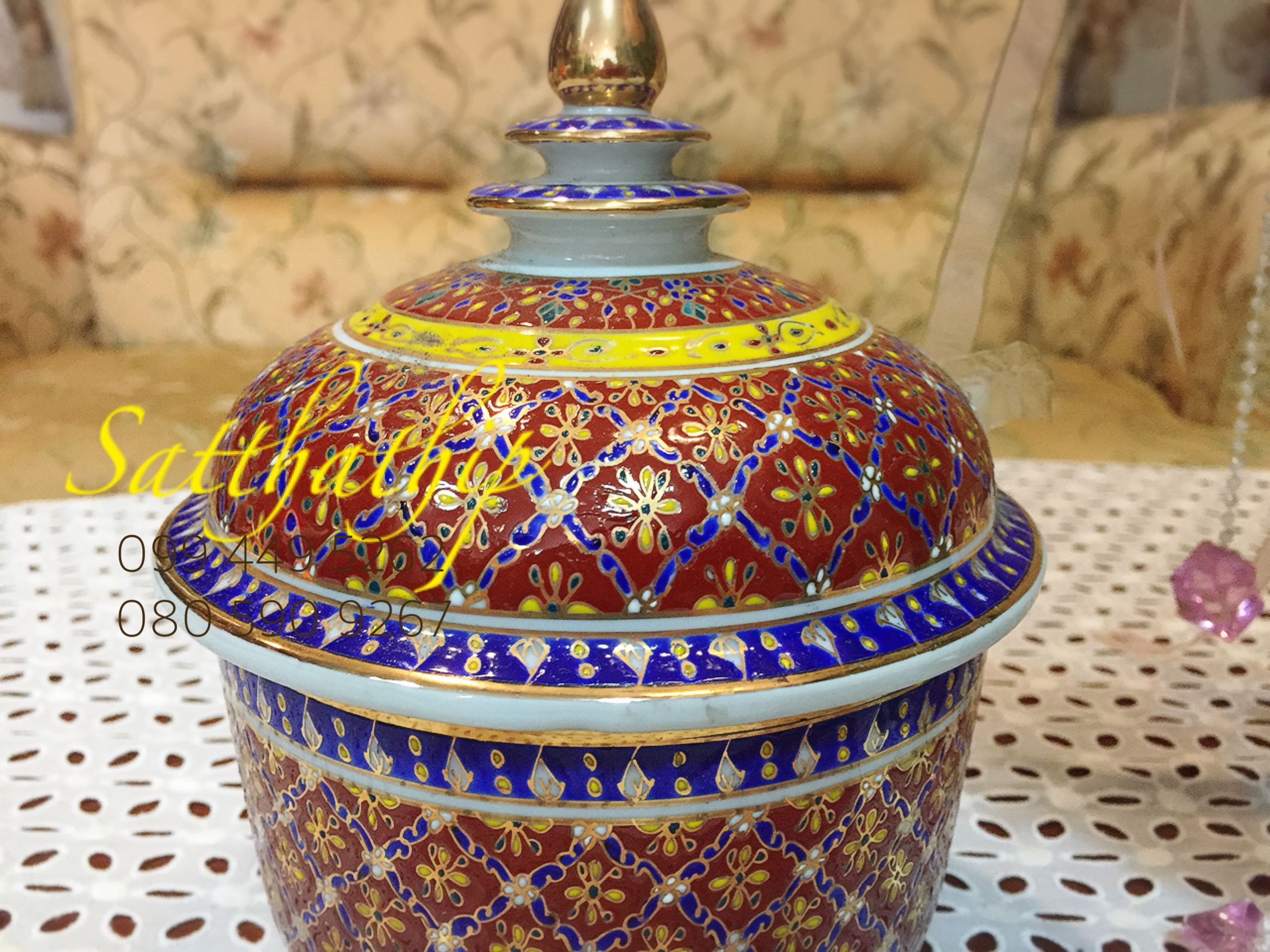 โกศอัฐิ เบญจรงค์ - โถ เบญจรงค์ - โถบรรจุอัฐิ