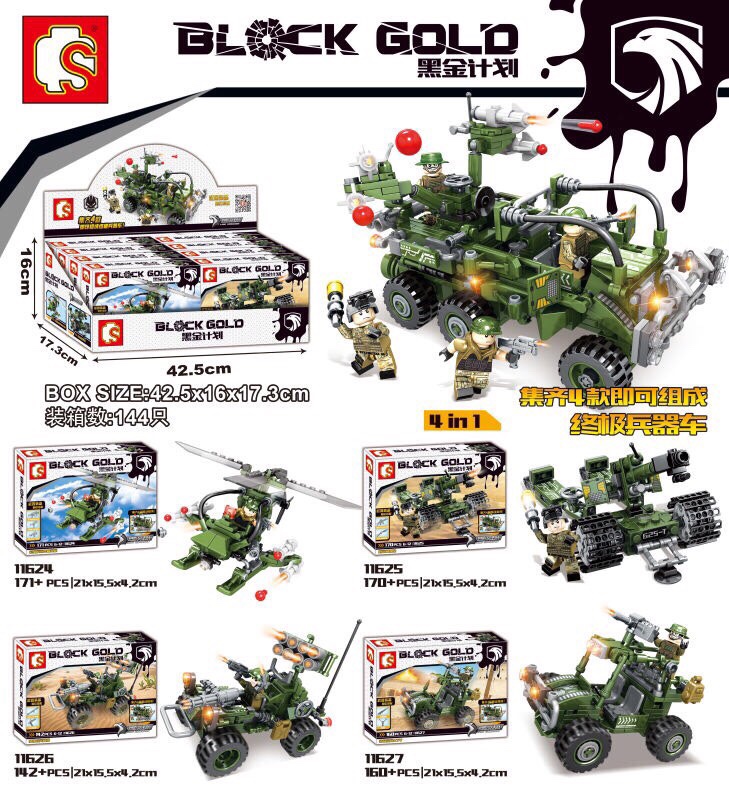 เลโก้จีน Sembo.11624-11627 ชุด Block Gold 4in1