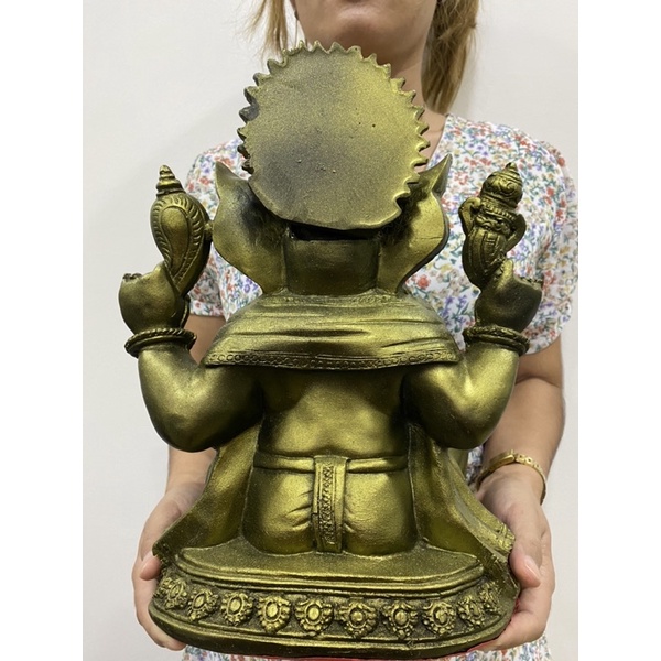 พระพิฆเนศ ปางประทานพร กว้าง8นิ้ว สูง16นิ้ว สีทองโบราณ