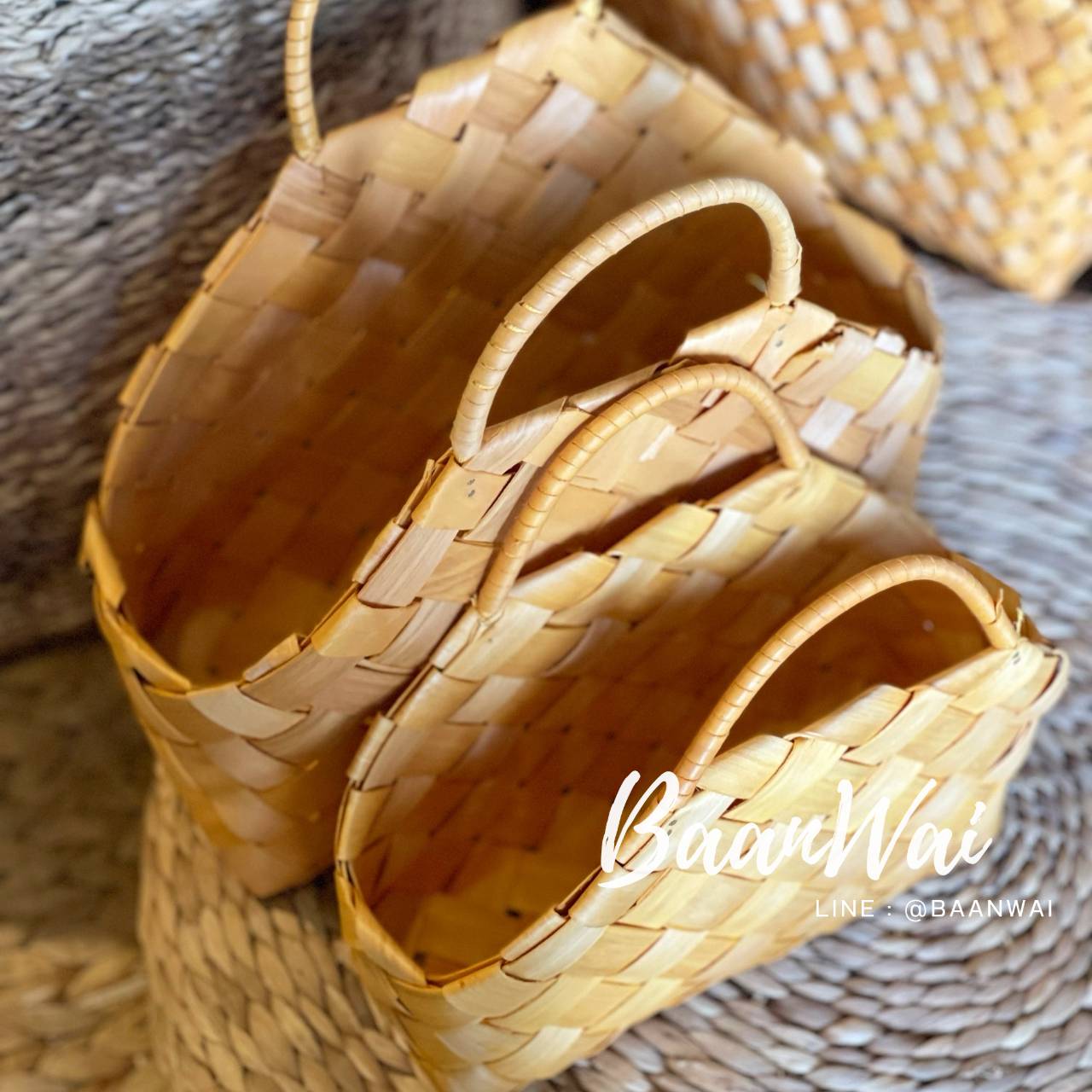 ตะกร้า กระเป๋าไม้สาน ไม้บัลซ่า