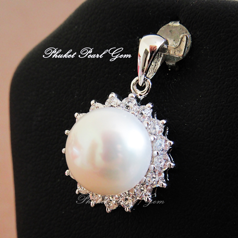 Sterling Silver Huge White Pearl Elegance Pendant