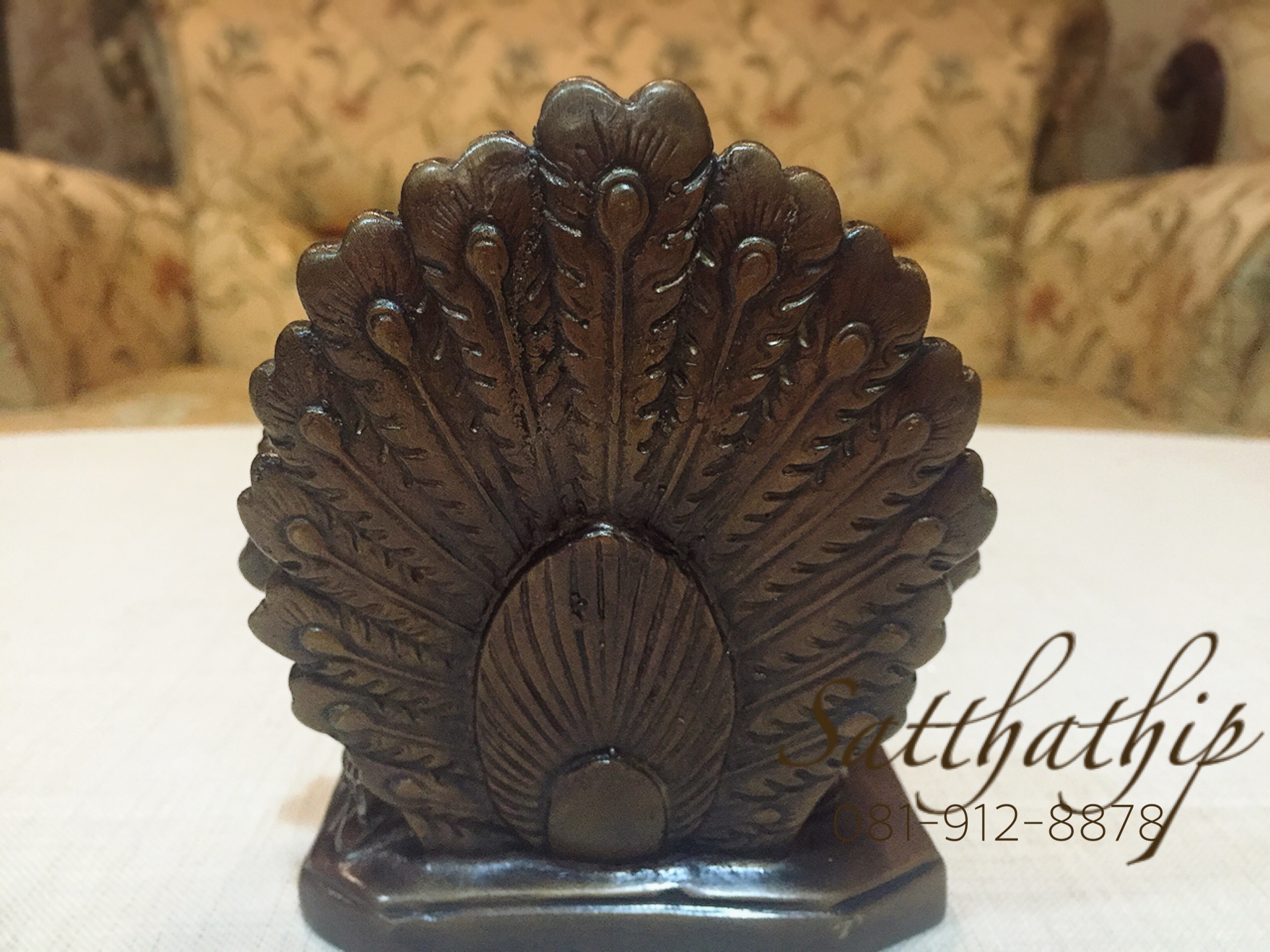 พระพิฆเศวร ปางโมเรศวร/ปางมยุรเวท/ทรงนกยูง (ทองเหลืองรมดำ) - Ganesha: Lord of Success