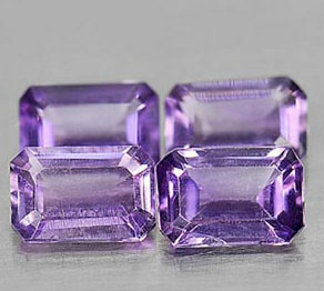 พลอยอะเมทิสต์ 2.05 กะรัต 4 ชิ้น 6x4.1 มม.