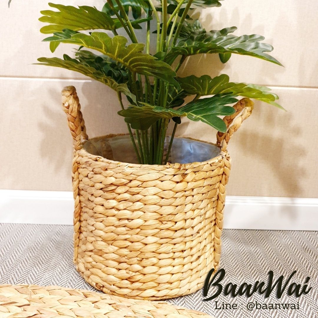 กระถางต้นไม้ ตะกร้าต้นไม้ ตะกร้าตกแต่งสวน กระถางต้นไม้ผักตบชวา