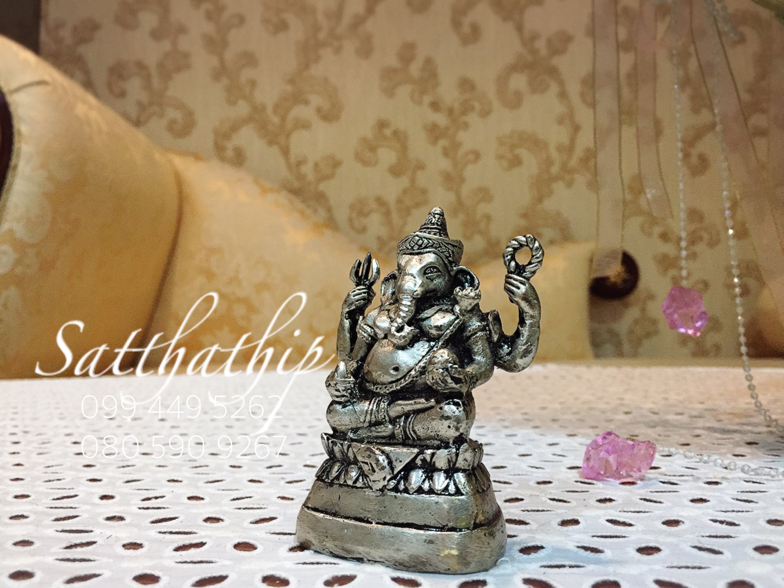 พระพิฆเนศปาง พระรีนาโมจัน คณปติ (ทองเหลือง ชุบเงิน) - Ganesha: Lord of Success