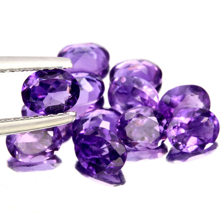 อะเมทิสต์สีม่วง (Amethyst) 3 กะรัต 10 ชิ้น