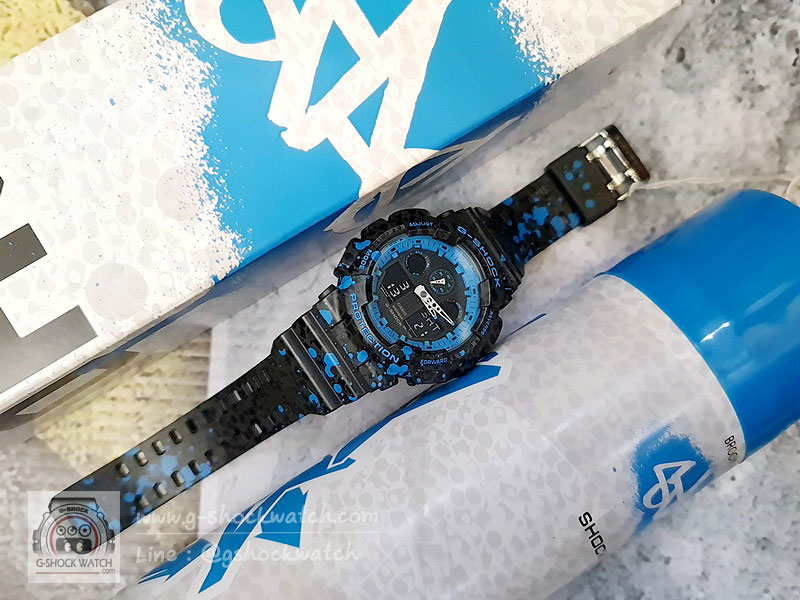 CASIO G-SHOCK นาฬิกาข้อมือ นาฬิกากันน้ำ นาฬิกาของแท้ ประกันศูนย์ CMG 1 ปี รุ่น GA-100ST-2A x STASH LIMITED EDITION