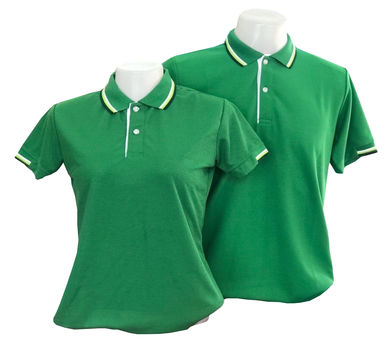 เสื้อโปโลสีเขียวเข้ม แขนจั๊มครึ่ง ราคาส่ง 3 ตัวขึ้นไป