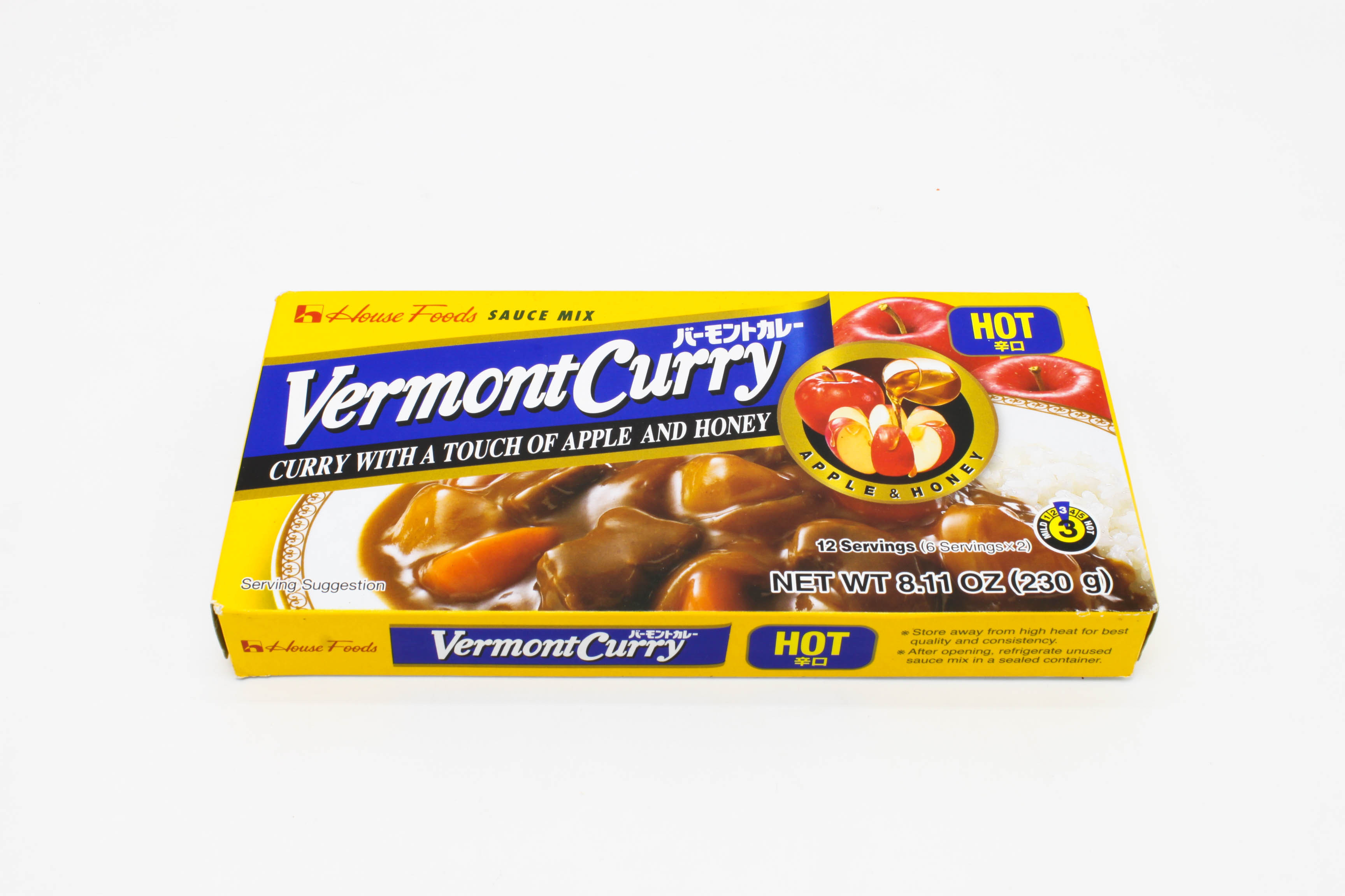 Vermont Curry เครื่องแกงกระหรี่ก้อน ชนิดเผ็ดมาก ตราเฮาส์ 230 กรัม House Vermont Curry Hot 230 g. (05-4149)