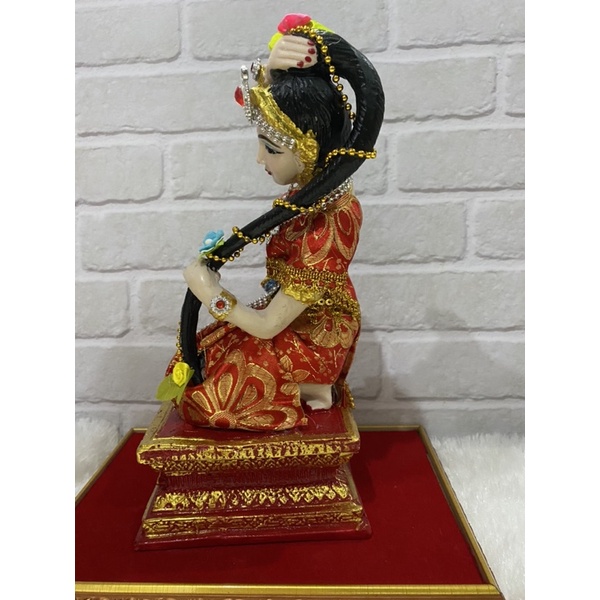 พระเเม่ธรณี พระเเม่ธรณีบีบมวยผม สูง11นิ้ว ประดับผ้าจริง